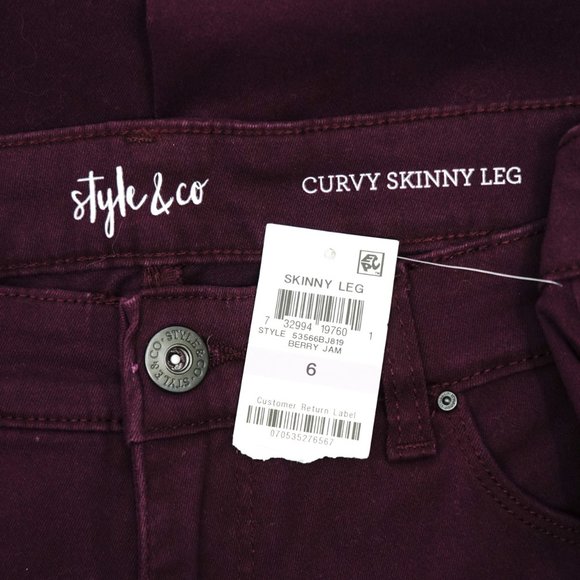 Style & Co Mid Rise Curvy Fit Skinny Jeans, 6 - Picture 3 of 4